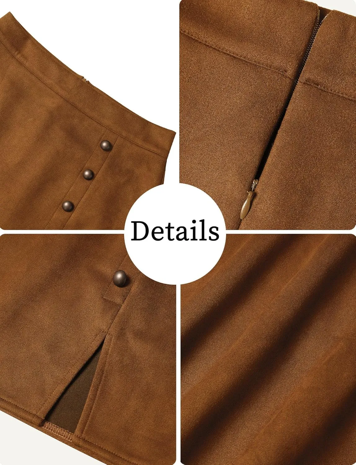 Aivtalk Leather Skirt Women's High Waisted Faux Leather Mini Skirt Classic Slim Bodycon Skirt Casual Short Skirt