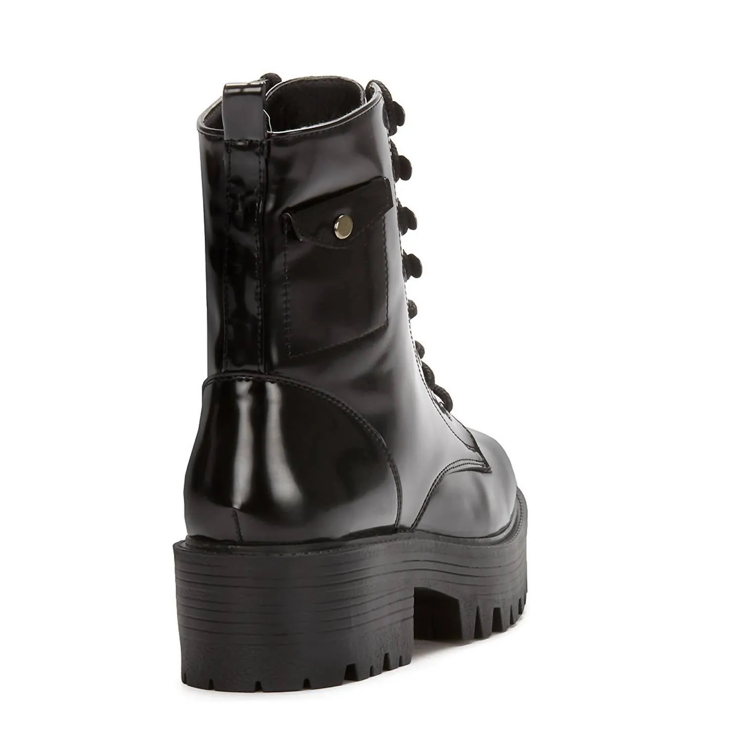 Andrea - Women's Patent Combat Boots