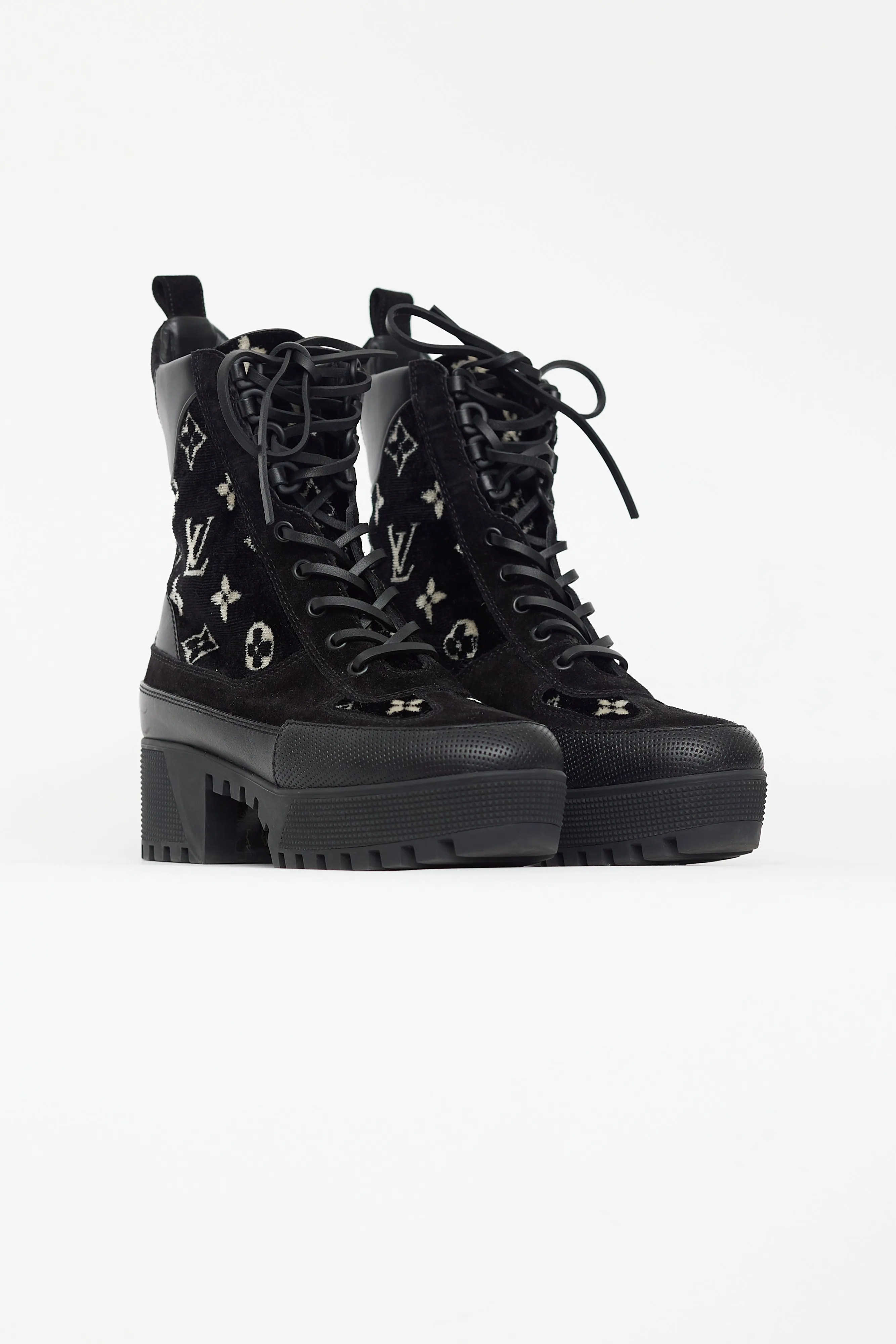 Black & White Monogram Laureate Platform Desert Boot