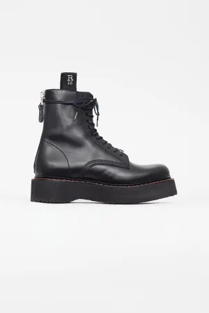 Black Single Stack Combat Boot