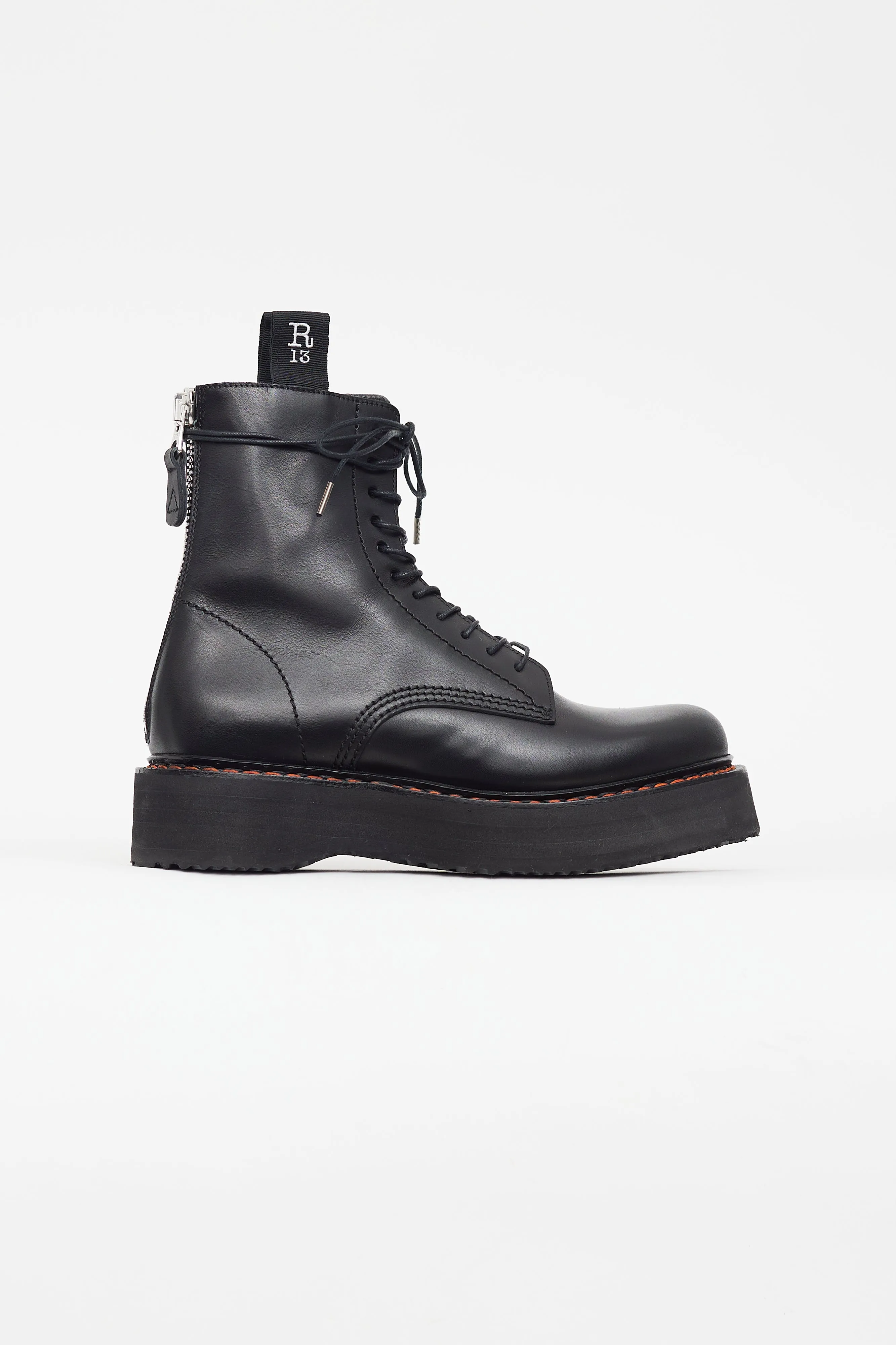 Black Single Stack Combat Boot