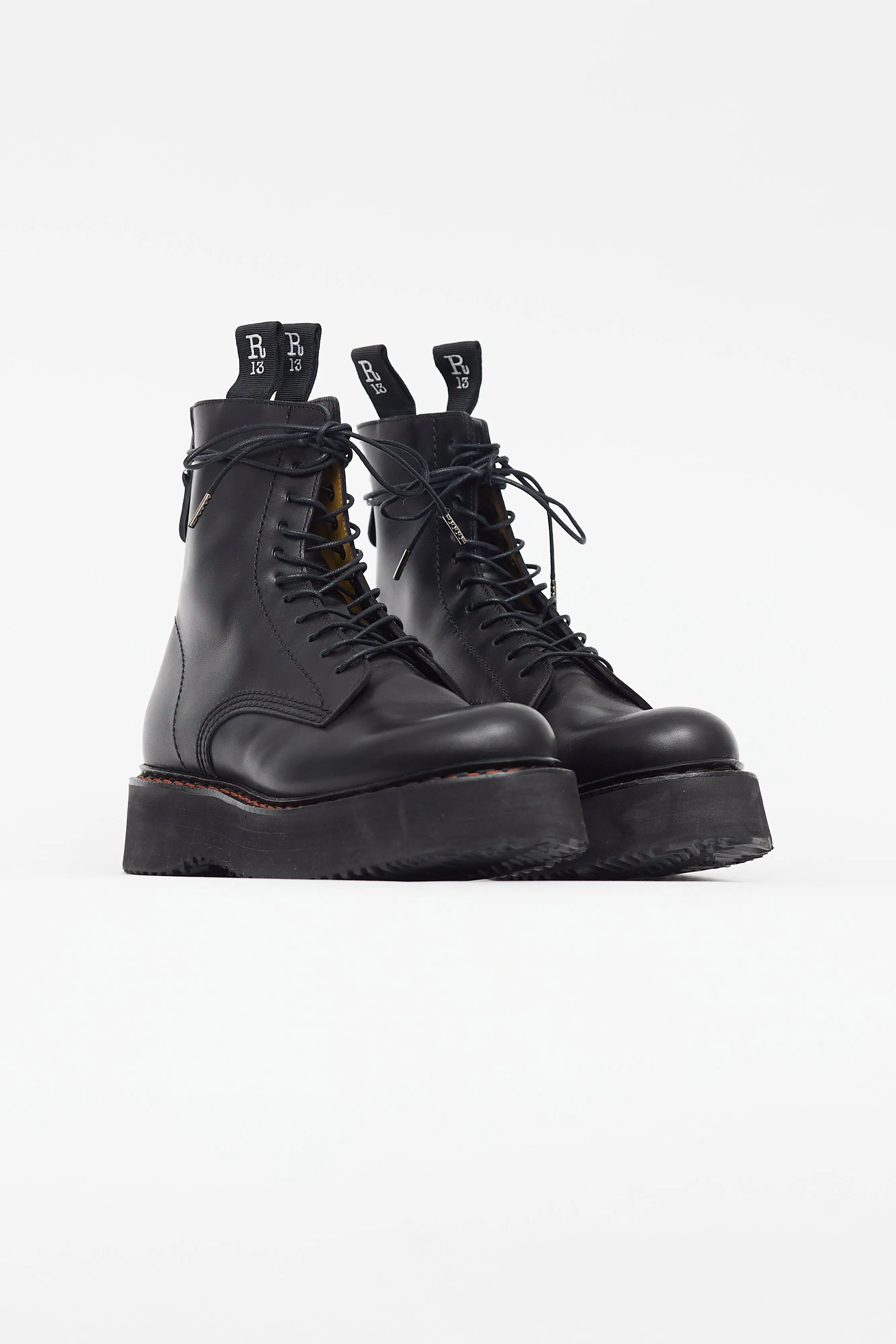 Black Single Stack Combat Boot