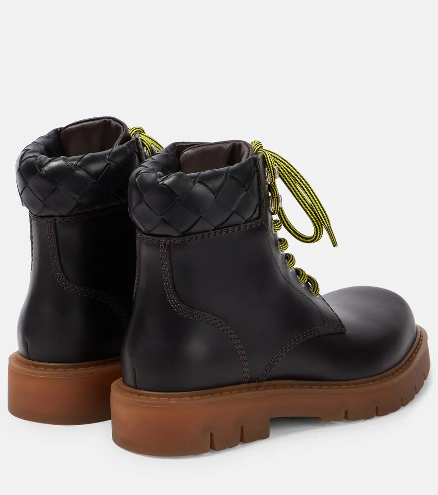 Bottega Veneta Haddock leather combat boots