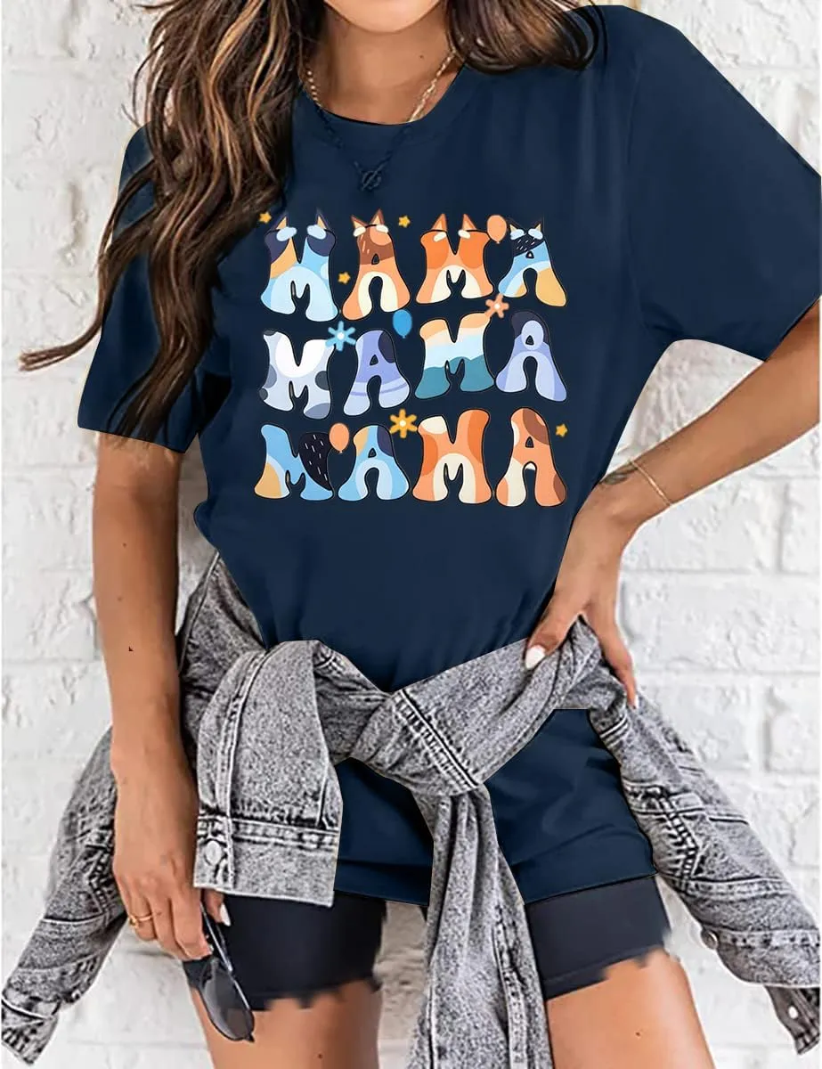 Boy Mom Oversized Tshirt Woman Sequin Graphic Tee Trendy Mama Shirt Mother Gifts Top Casual Short Sleeve Tops