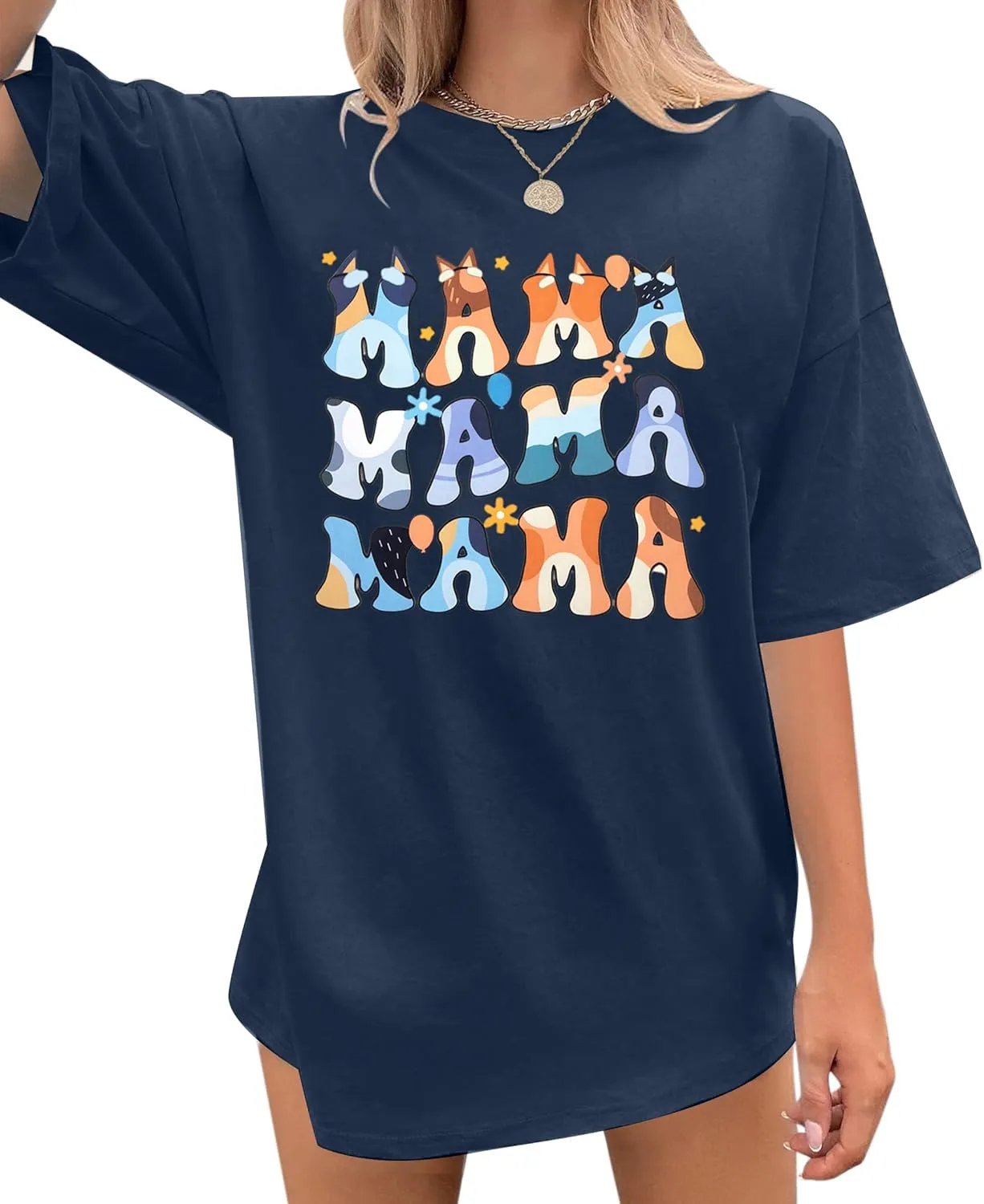Boy Mom Oversized Tshirt Woman Sequin Graphic Tee Trendy Mama Shirt Mother Gifts Top Casual Short Sleeve Tops