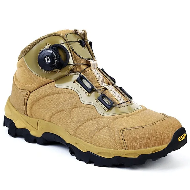 Breathable Men Shoes Army Ankle Boots Safety Tactical Military Combat Boots outdoor Quick reaction boots BOA lacing System