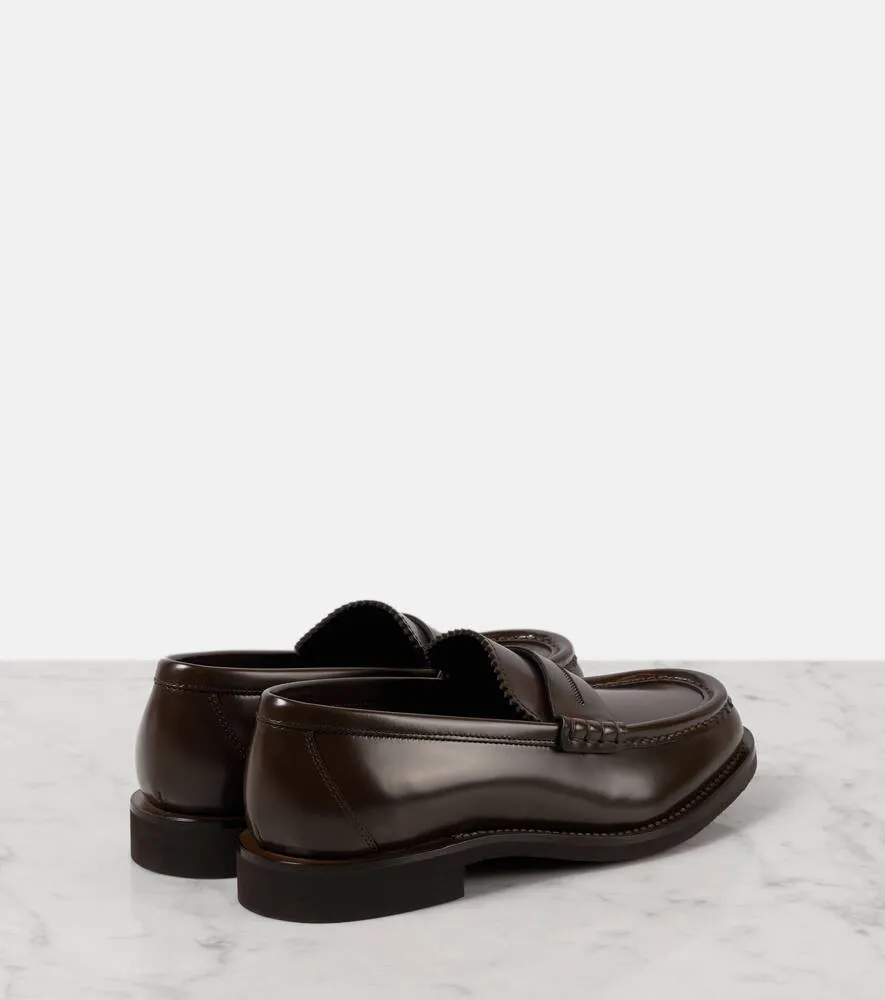 Brunello Cucinelli Monili leather penny loafers