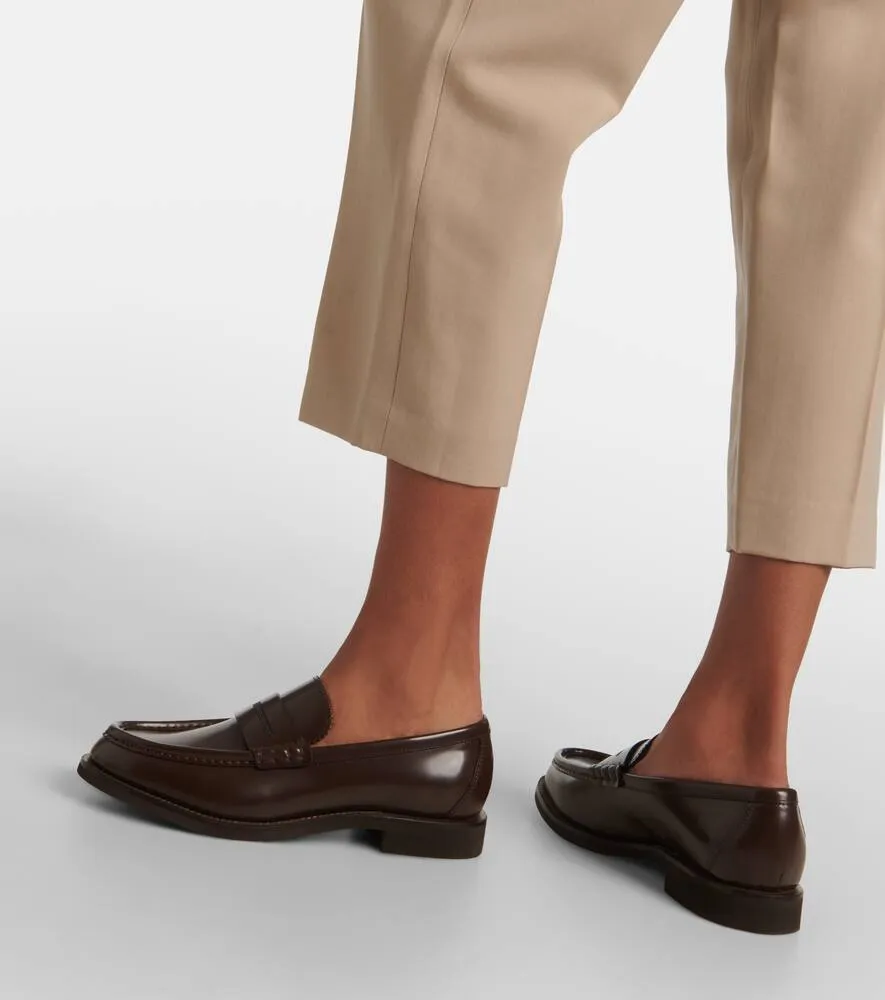 Brunello Cucinelli Monili leather penny loafers