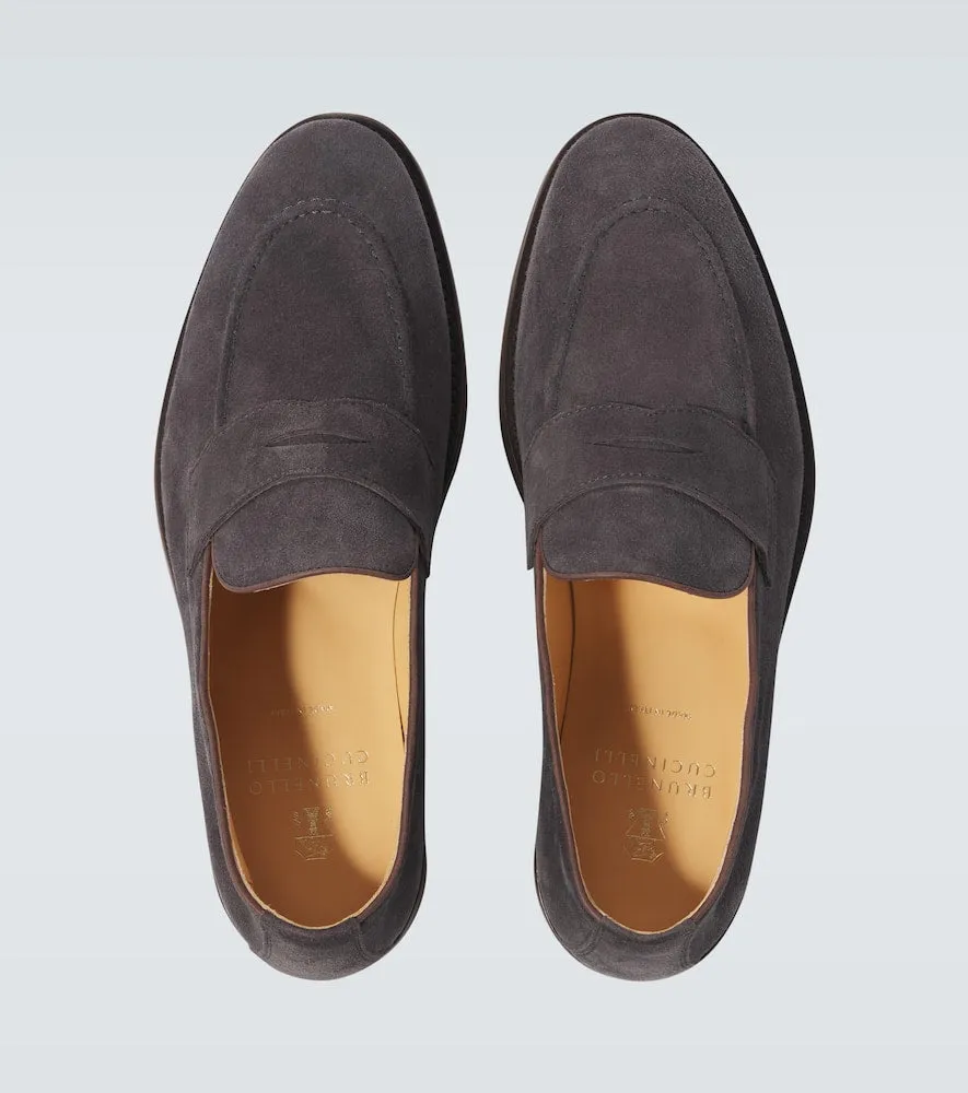 Brunello Cucinelli Suede penny loafers