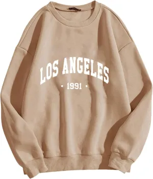 California Sweatshirts for Women Crewneck Letter Graphic Vacation Shirt Long Sleeve Sweatshirts