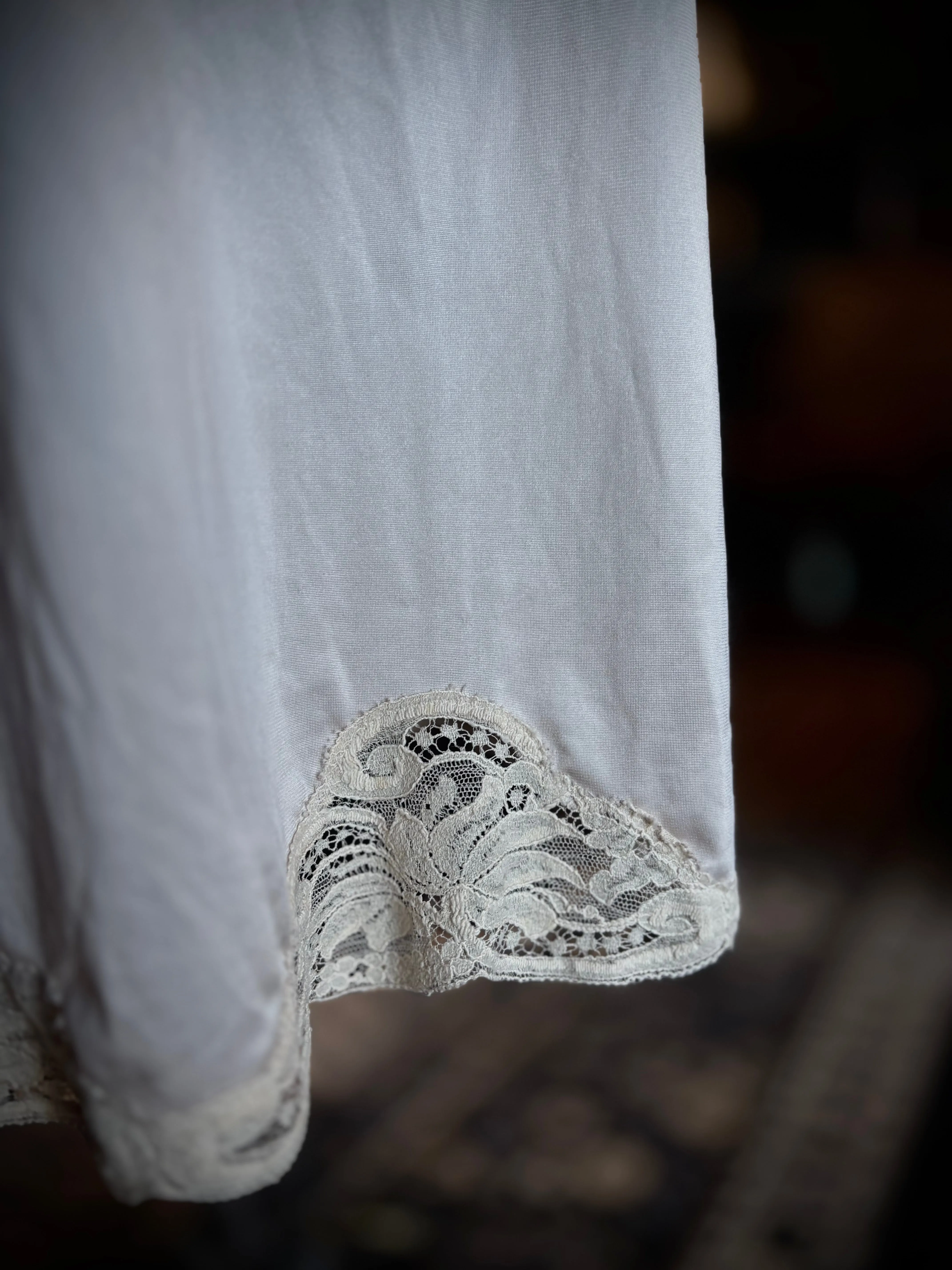 Champaigne Lace Trim Slip Dress