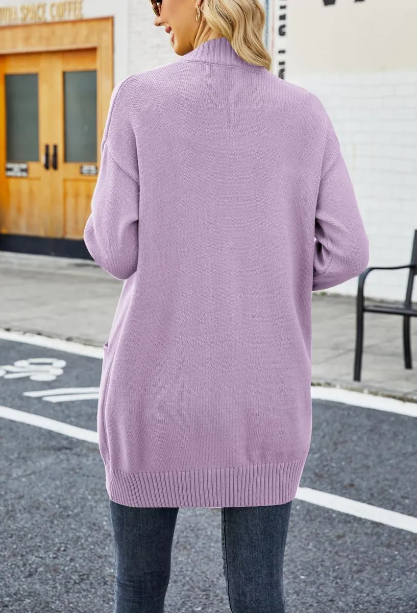 chouyatou Women's Chunky Button Down Cardigan Sweater Long Sleeve Open Front Rib Knitted Sweater Jacket