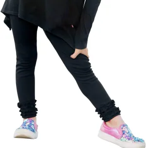 City Threads Girls' Ruffle Leggings 100% Cotton Baby Girl Ruffle Pants Boutique for School Uniform