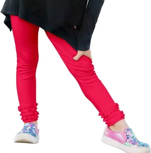 City Threads Girls' Ruffle Leggings 100% Cotton Baby Girl Ruffle Pants Boutique for School Uniform