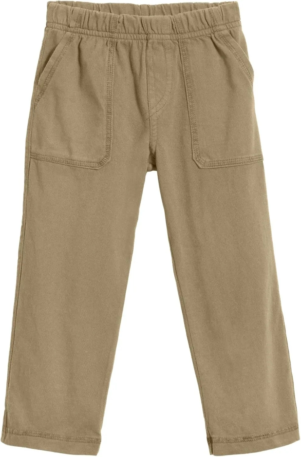 City Threads Little Boys' and Girls' Soft Jersey Tonal Stitch Pant Perfect for Sensitive Skin SPD Sensory Friendly Clothing - Dark Khaki, 4