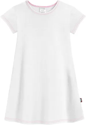 City Threads Made in USA Baby Girls' Cotton Short Sleeve Cover Up Dress for Sensitive Skin SPD Sensory Friendly