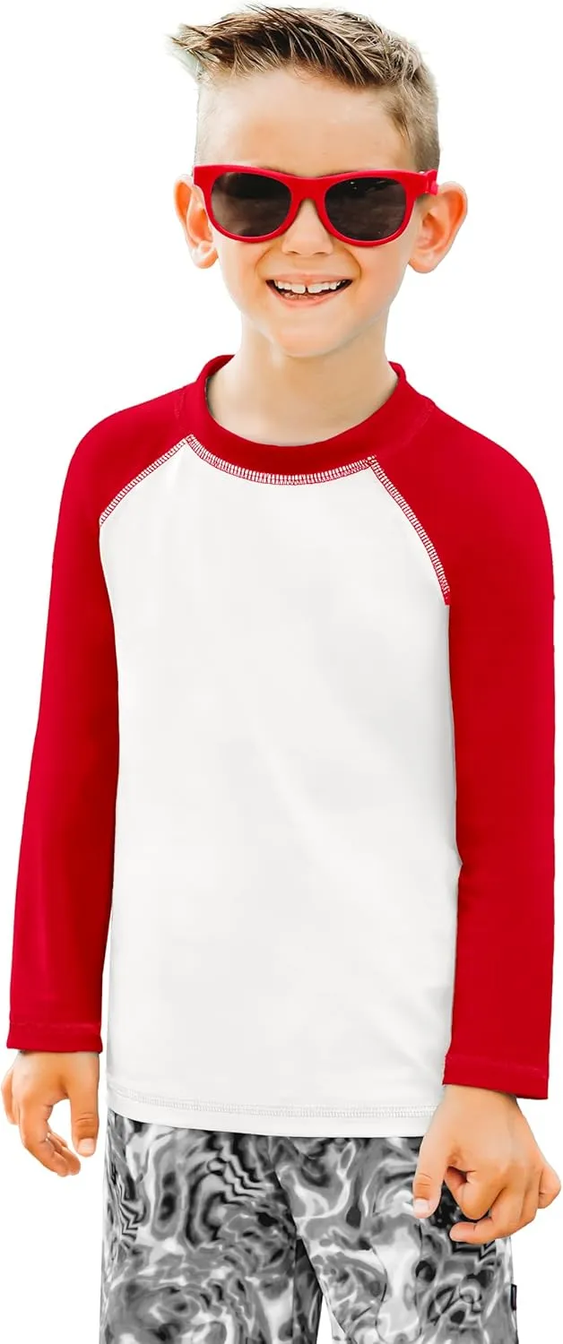 City Threads Made in USA Solid Rashguard for Boys & Girls  SPF UPF Swim T-Shirt for Beach, Pool & Play
