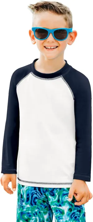 City Threads Made in USA Solid Rashguard for Boys & Girls  SPF UPF Swim T-Shirt for Beach, Pool & Play