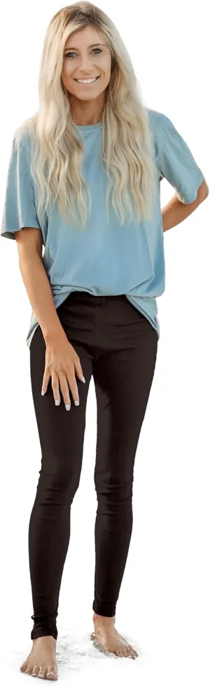 City Threads Women's Leggings 100% Cotton Made in USA Sensory Friendly, Soft Stretch Comfortable for Yoga Sports & Daily Wear