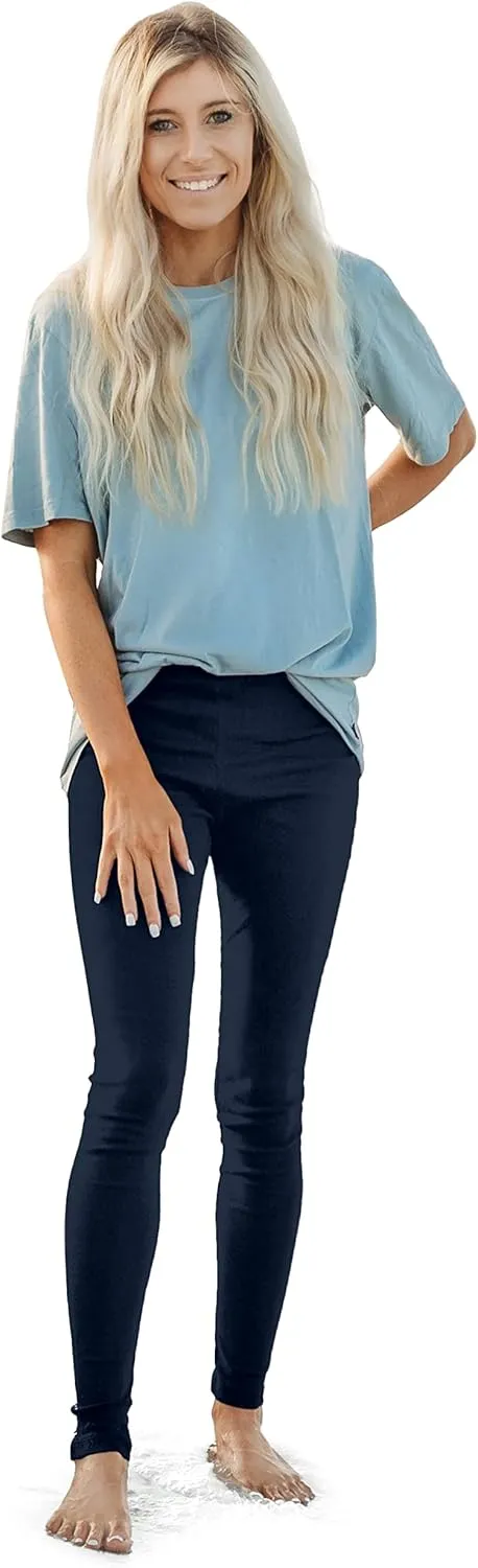 City Threads Women's Leggings 100% Cotton Made in USA Sensory Friendly, Soft Stretch Comfortable for Yoga Sports & Daily Wear