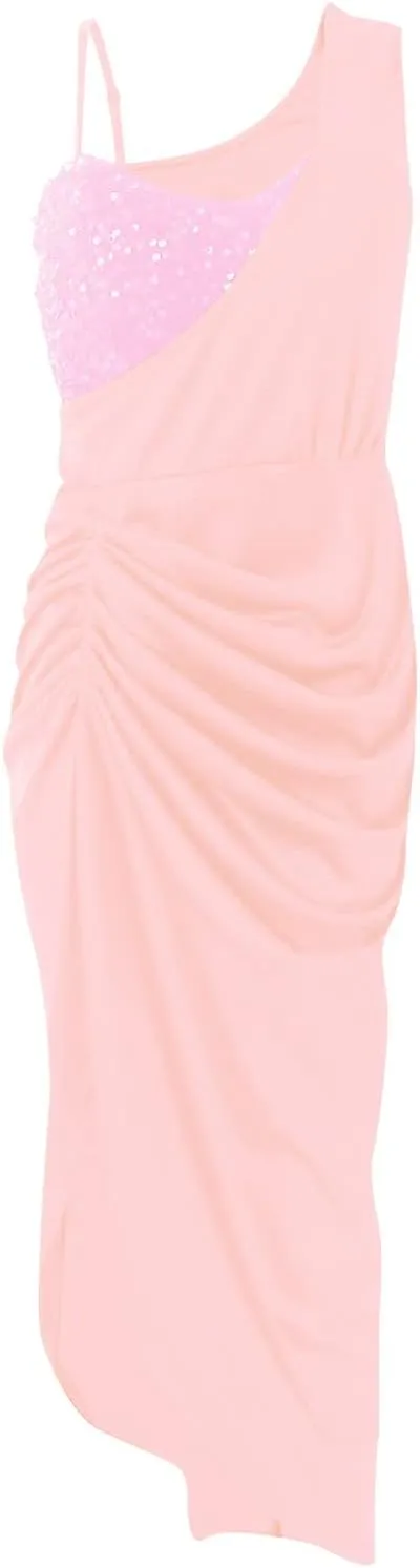 Cocktail Dresses for Women,2024 Summer Elegant Bodycon V Neck Party Dress,Trendy Pleated Irregular Hem Formal Dress