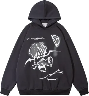 COOLMONAR Men's Fashion Pullover Hoodie Sweatshirt Fleece Pullover Heart Hip Hop Streetwear Casual Sweatshirt Hooded