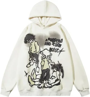 COOLMONAR Men's Fashion Pullover Hoodie Sweatshirt Fleece Pullover Heart Hip Hop Streetwear Casual Sweatshirt Hooded