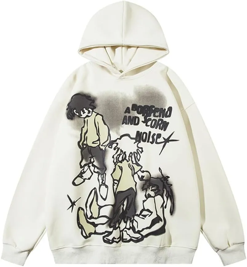COOLMONAR Men's Fashion Pullover Hoodie Sweatshirt Fleece Pullover Heart Hip Hop Streetwear Casual Sweatshirt Hooded