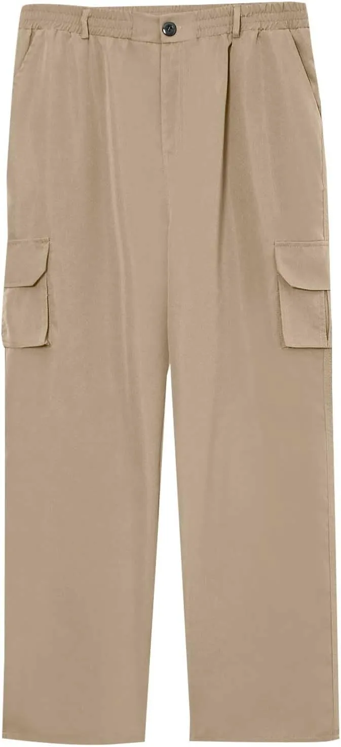 CRNTCEM Tactical Pants for Men Water Resistant Cargo Hiking Pants Multi Pockets Relaxed Fit Stretch Quick Dry Army Work Pants