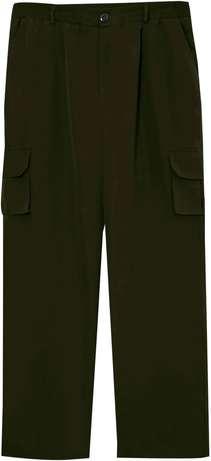CRNTCEM Tactical Pants for Men Water Resistant Cargo Hiking Pants Multi Pockets Relaxed Fit Stretch Quick Dry Army Work Pants