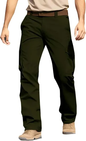 CRNTCEM Tactical Pants for Men Water Resistant Cargo Hiking Pants Multi Pockets Relaxed Fit Stretch Quick Dry Army Work Pants