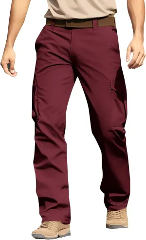 CRNTCEM Tactical Pants for Men Water Resistant Cargo Hiking Pants Multi Pockets Relaxed Fit Stretch Quick Dry Army Work Pants