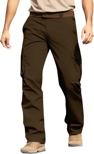 CRNTCEM Tactical Pants for Men Water Resistant Cargo Hiking Pants Multi Pockets Relaxed Fit Stretch Quick Dry Army Work Pants