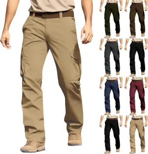 CRNTCEM Tactical Pants for Men Water Resistant Cargo Hiking Pants Multi Pockets Relaxed Fit Stretch Quick Dry Army Work Pants