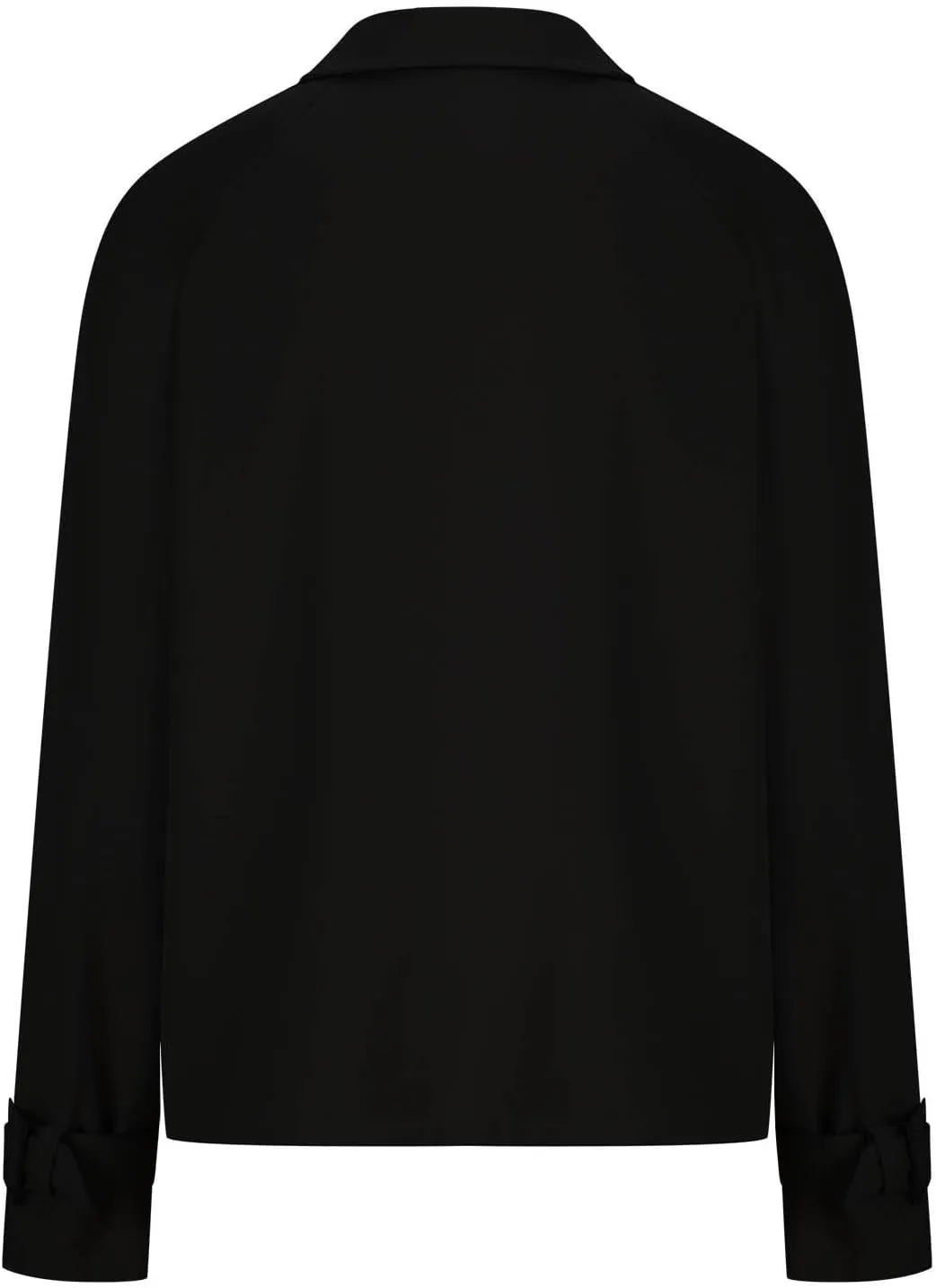 Cropped Trench Coat for Women Long Sleeve Double Breasted Notched Lapel Casual Loose Fit Jackets with Pockets Fall