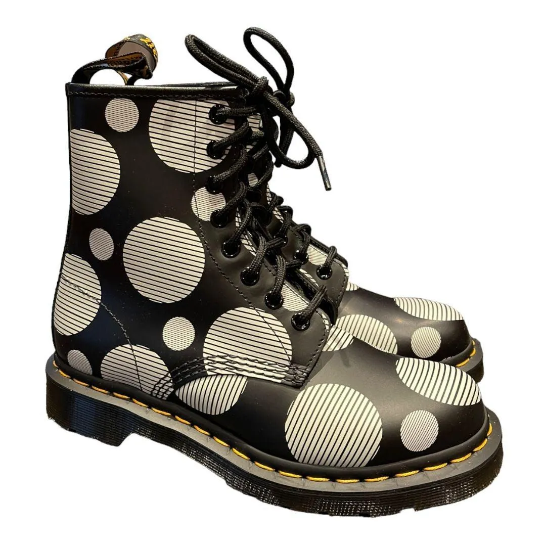 Dr Martens 1460 Smooth Polka Dot Boots Size 6 Ladies