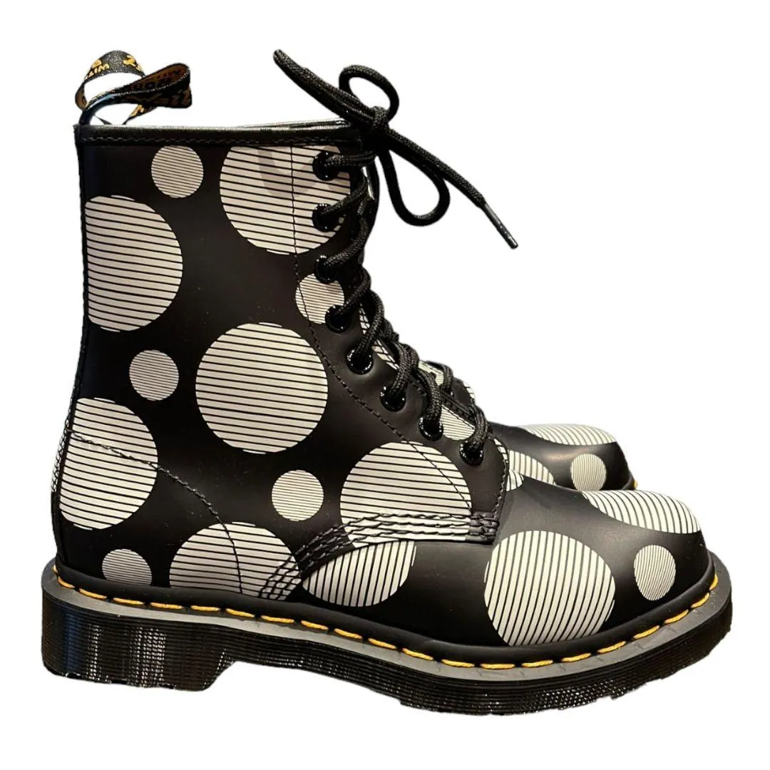 Dr Martens 1460 Smooth Polka Dot Boots Size 6 Ladies