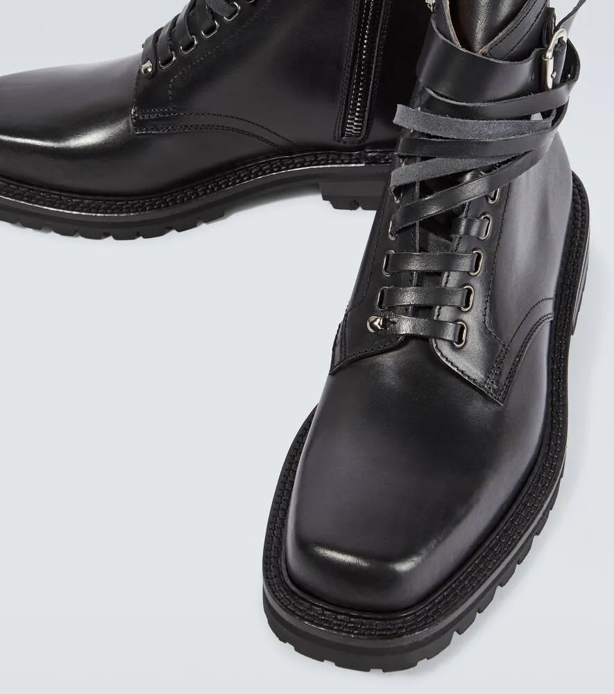 Dries Van Noten Leather combat boots