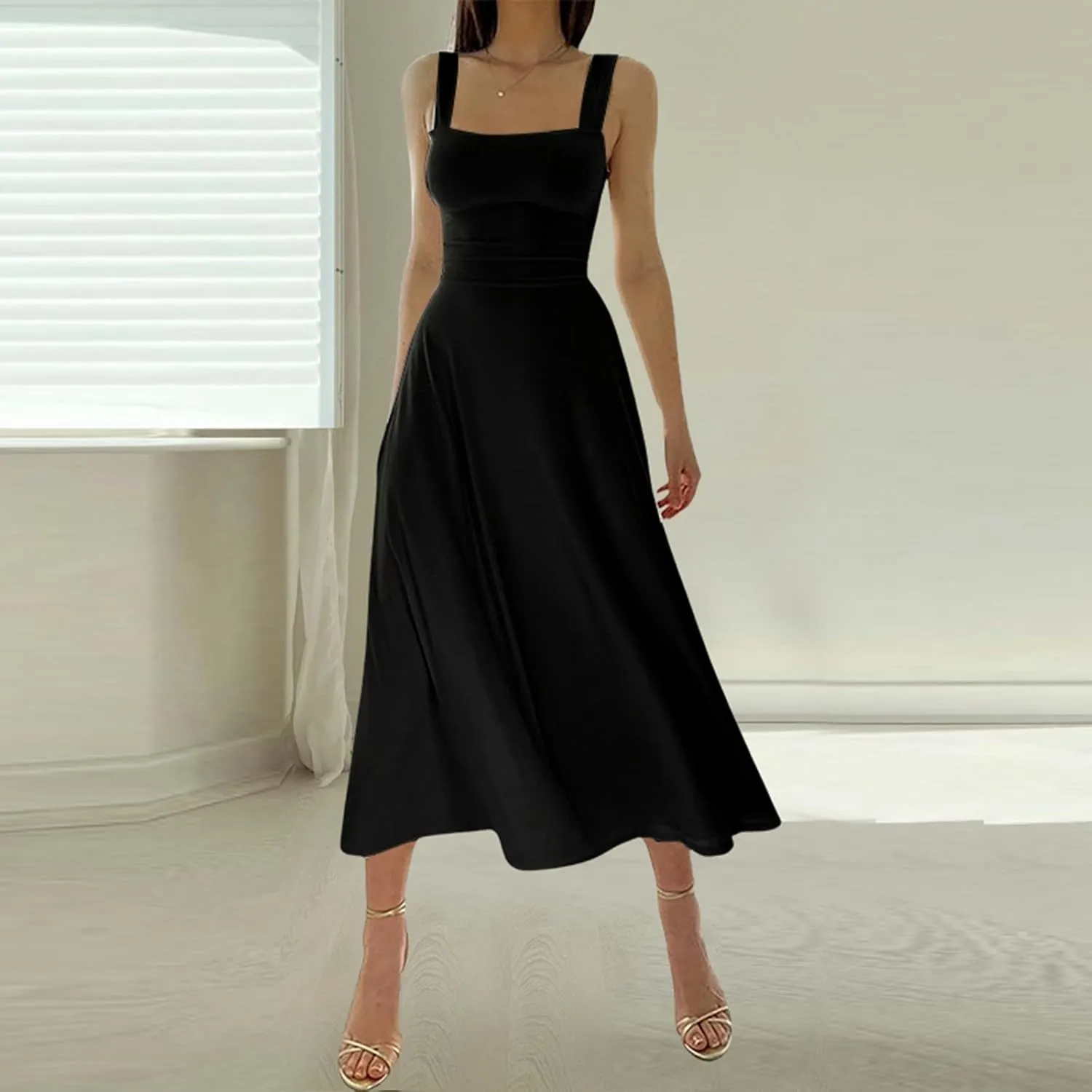 Eduavar Floral Dresses for Women 2024, Womens Summer Dresses Short Sleeve V Neck Chiffon Ruffle Dress Cute Flowy Maxi Dress