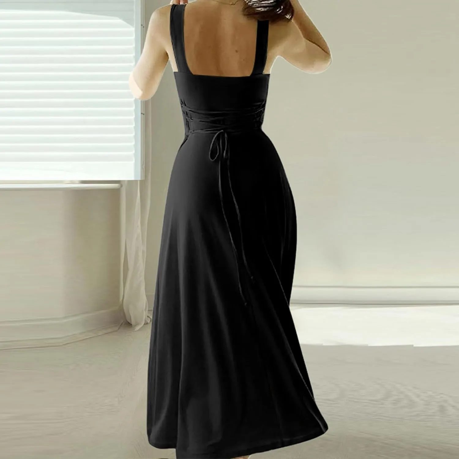 Eduavar Floral Dresses for Women 2024, Womens Summer Dresses Short Sleeve V Neck Chiffon Ruffle Dress Cute Flowy Maxi Dress
