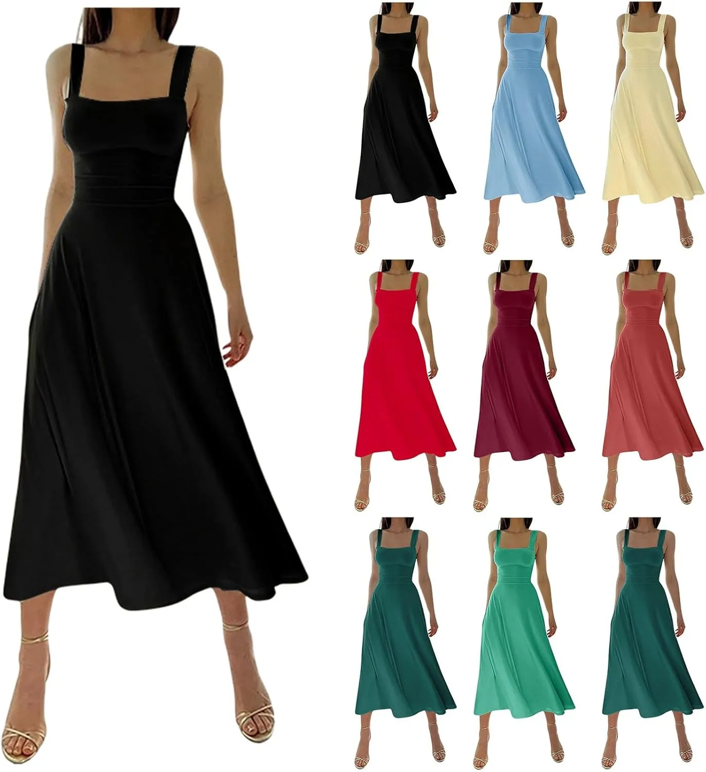 Eduavar Floral Dresses for Women 2024, Womens Summer Dresses Short Sleeve V Neck Chiffon Ruffle Dress Cute Flowy Maxi Dress