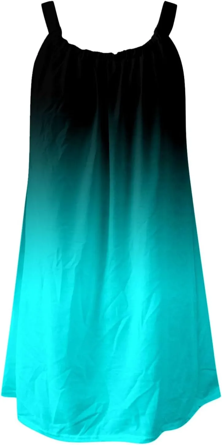 Eduavar Summer Dresses for Women 2024, Mini Dresses for Women Summer Lightweight Tank Dress Spaghetti Strap Boho Dresses