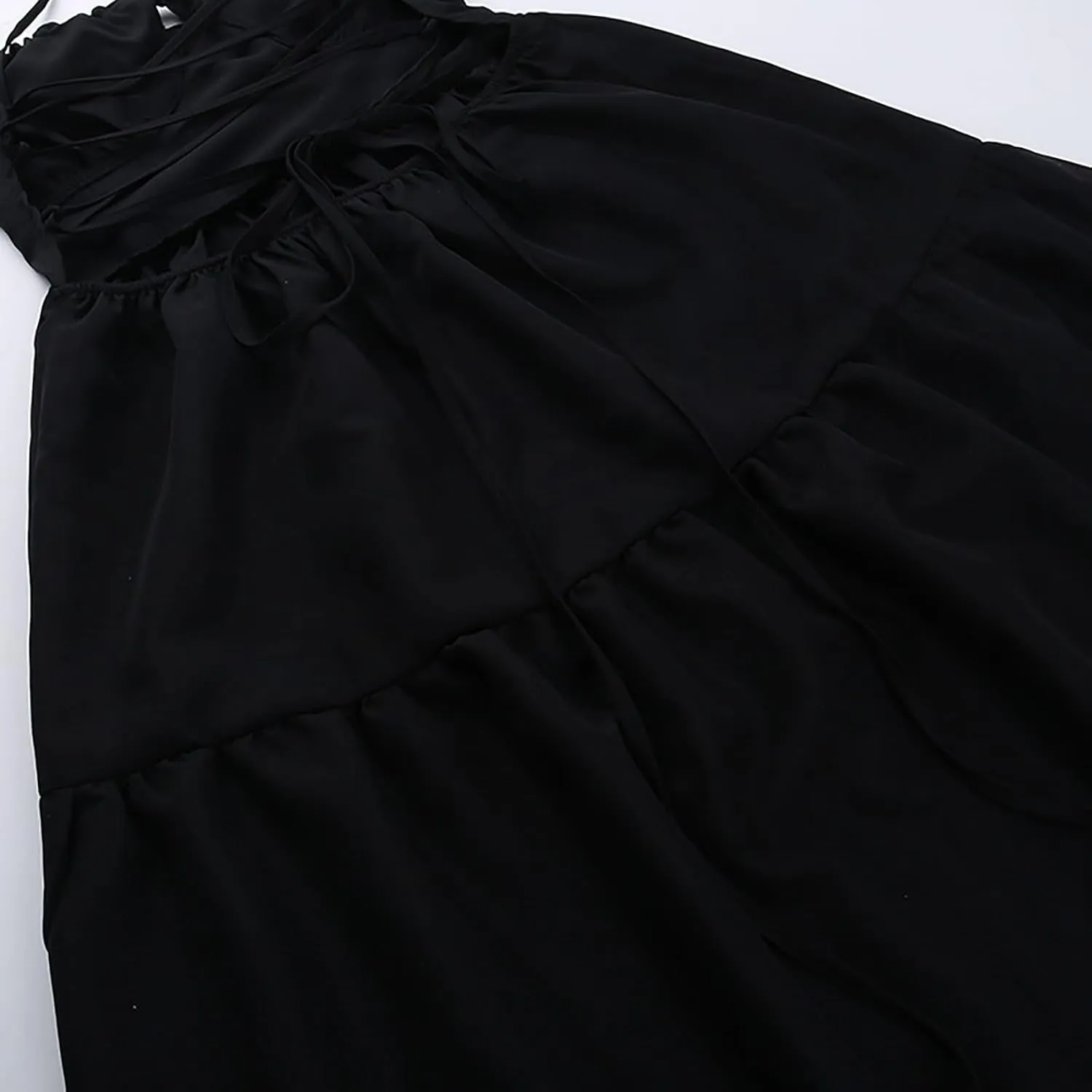 Elegant High Waist Tiered Maxi Dress Women Sleeveless Spaghetti Strap Flowy A-Line Sundress Formal Cocktail Flowy Dresses