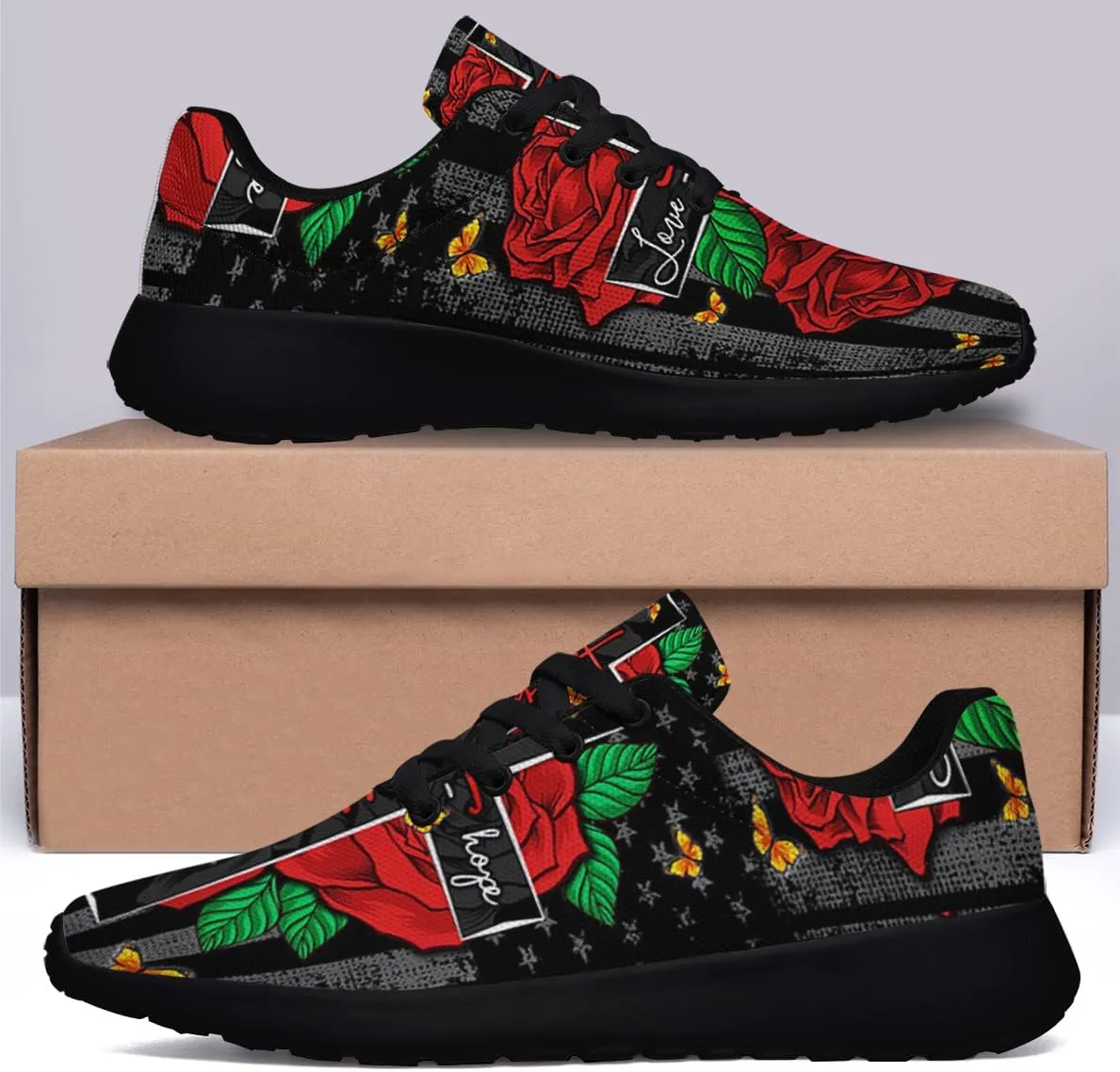 Faith Jesus Shoes, Christian Cross Lace Up Walking Sneakers, Running Shoes Mesh Breathable Sports Trainers