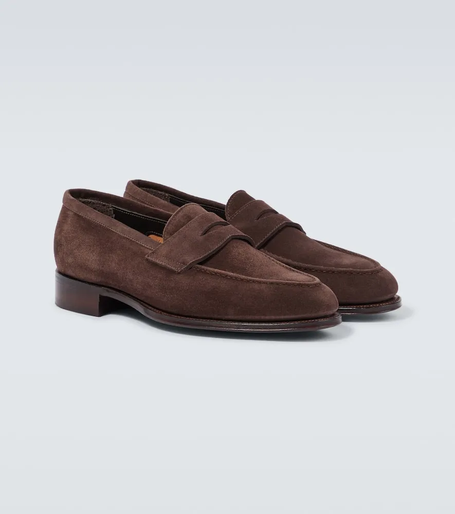 George Cleverley Bradley II suede penny loafers