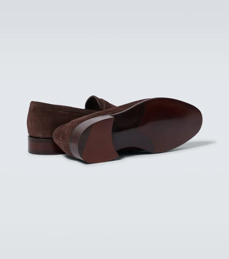 George Cleverley Bradley II suede penny loafers