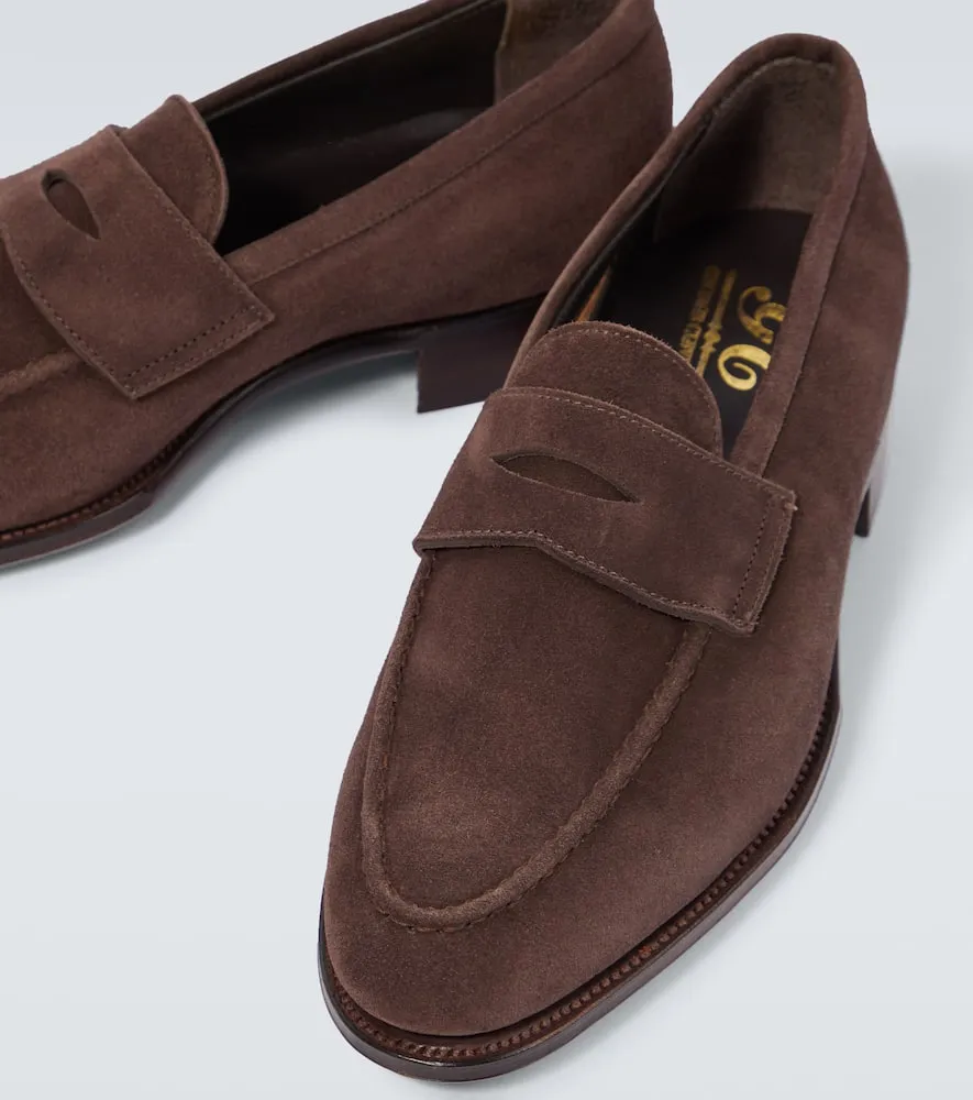 George Cleverley Bradley II suede penny loafers