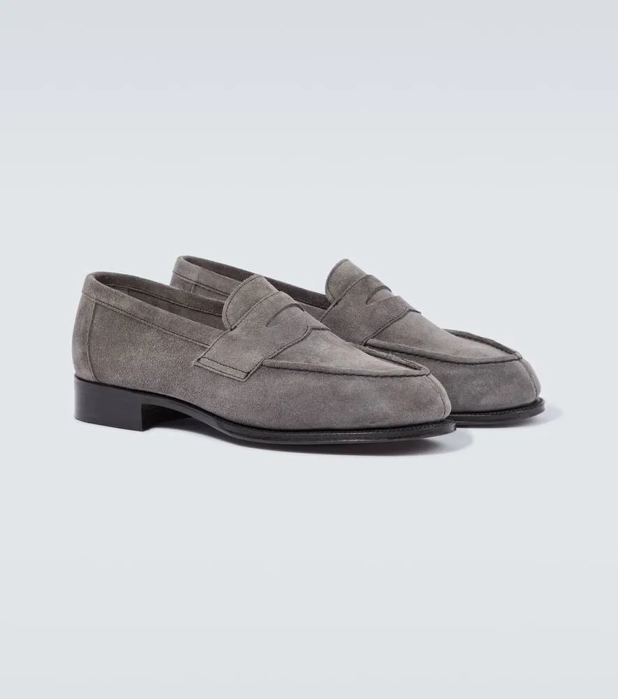George Cleverley Cannes suede penny loafers