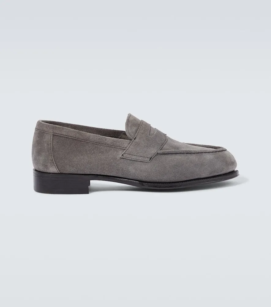 George Cleverley Cannes suede penny loafers