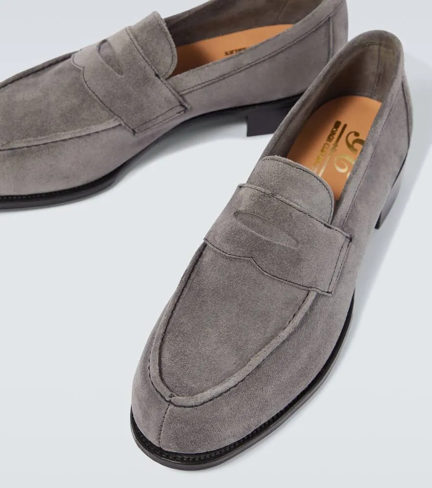 George Cleverley Cannes suede penny loafers